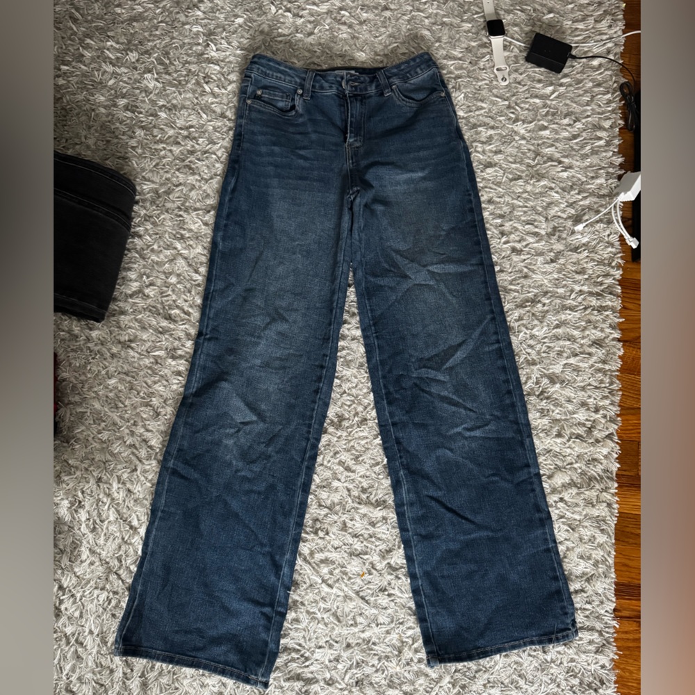 Refuge Dark Blue Straight Leg Jeans